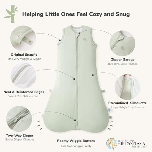 Image of Momcozy Sleep Sack for Toddler 12-24 Months, 1.5 TOG Baby Wearable Blanket with Supportive Plush Filling, Two-Way Zipper for Easy Diaper Changes, Snap-Fit Design for Growing Toddlers, Large, Green