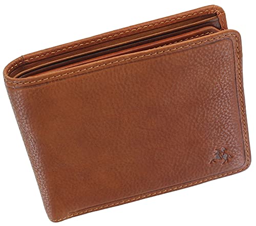 Visconti Darwin Collection Newton Leather Wallet RFID Blocking Tap and Go DRW40, Tan, Modern4