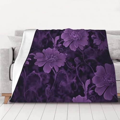 Couverture flanelle violette 203x152 cm jeté de canapé chaud et doux - 2