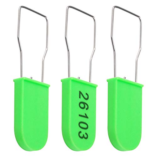 Image of Plastic Wire Padlocks Numbered Security Seal Plastic Padlock Electric Meter Seals Disposable Anti-Tamper Locks (Green, 500 PCS)