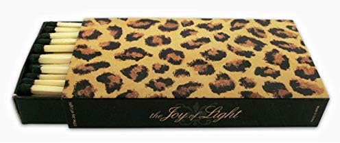Designer Matches Leopard Print on White Embossed Matte 4" Collectible Matchbox