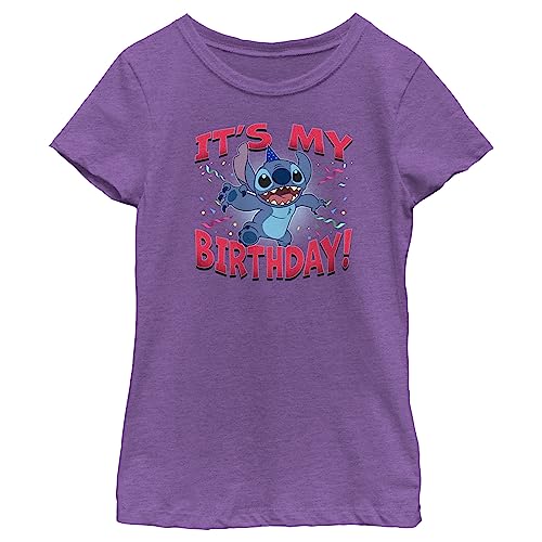 Fifth Sun Disney Lilo Stitch It's My Bday Girls Short Sleeve Tee Shirt