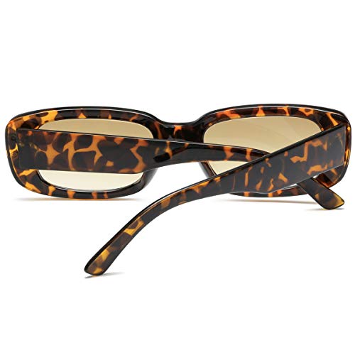 Image of Vintage Rectangle Sunglasses for Women Men 90s Fashion Narrow Square Frame Eyewear UV400 Protection