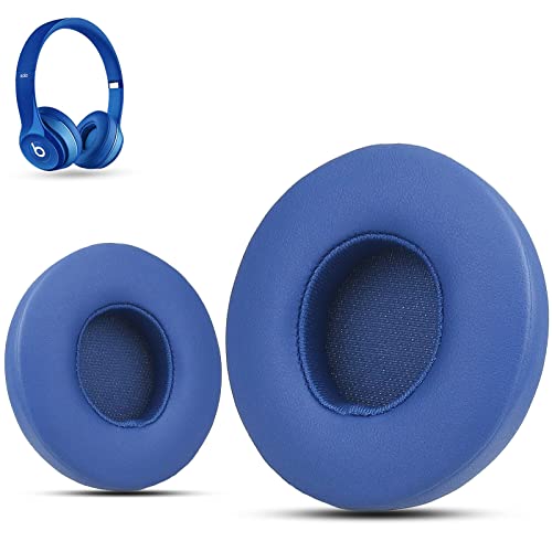 Krone Kalpasmos Ohrpolster kompatibel mit Beats Solo 2 & 3 Wireless/Wired Kopfh?rer, Ohrpolster Premium Protein Leder Memory Foam mit Kits - blau