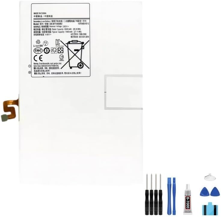 compatible For Samsung Galaxy Tab S5e T725C T720 T725 7040mAh 3.85V LCD Display Touch Screen Digitizer Full Assembly Replacement Screen Kit battery EB-BT725ABU+Free Tools，For Tab S5e T725 LCD
