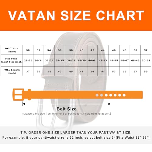 VATAN Men's Full Grain Leather Casual Every Day Jeans Belts, Handmade Men Leather Belt with Gift Box by VATAN - Image 4