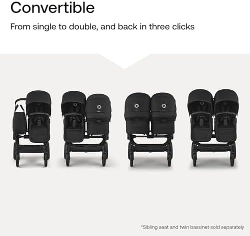 Bugaboo Donkey 6 Sibling Seat | Complete Second Seat for Side-by-Side Double Stroller Conversion - HERITAGE BLACK-HERITAGE BLACK - 3