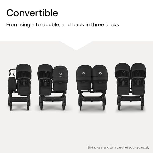 Bugaboo Donkey 6 Sibling Seat – Complete Second Seat Kit for Side-by-Side Double Stroller Conversion, Reversible & Reclining Toddler Seat with Sun Canopy – Misty White by Bugaboo - Image 4
