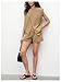 Floerns Women's Two Piece Sets Business Sleeveless Wrap Split Front Tank Top Shorts Outfits Khaki X-Small