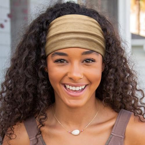 Image of DRESHOW 4 Pack Turban Headbands for Women Wide Vintage Head Wraps Knotted Cute Hair Band Accessories