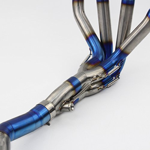 Istunt Slip On Motorcycle Full Exhaust System Stainless Steel Middle Link Tube Headers Muffler With Db Killer For Kawasaki Z900 2017-2019 Modified Blue - Exhaust Set Carbon Fiber Tips #TOP4