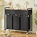 Laundry Sorter 3 Section, 120 L Laundry Hamper with 2 Drawers & 2-tone Top Panel, Rolling Laundry Basket Organizer with Pull-Out Removable Oxford Fabric Bags for Laundry Room Organization UNZYL006BVV3