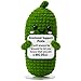 The trend collection Emotional Support Pickle Crochet – Positive Pickle Plush with Stand | Funny Pickle Gift, Cute Handmade Desk Decor | Gift for Mom, Friends & Coworkers | Funny