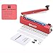 LinsnField Sealer Pro, Patented 8-inch Impulse Heat Sealer, 2-mm Sealing Width Super Heavy Duty Bag Sealing Machine with Extra 2 Replacements, 1Fuse Included, Red