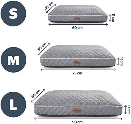 Silentnight Ultrabounce Dog Bed - Soft Medium Dog Pet Bed Pillow Mattress for Crate - Easy Clean, Machine Washable and Non-Slip Base - Grey