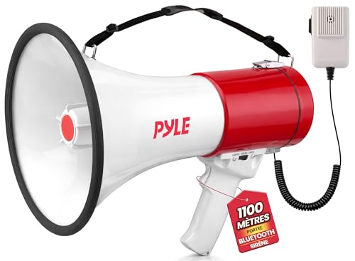 Mégaphone porte-voix 50W Pyle avec sirène intégrée et volume réglable