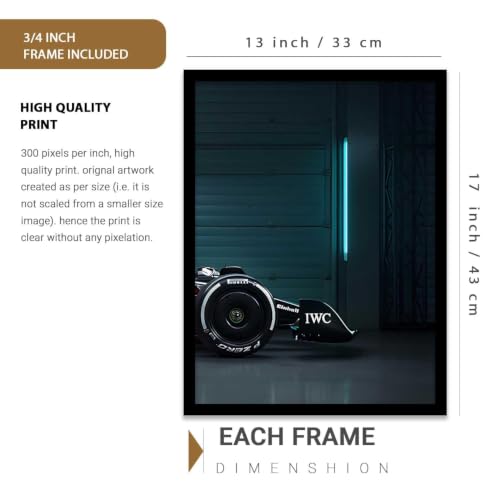 Image of HOMESY Sports Car Framed Posters Gift Items for Boys Room | Wall Decoration for Bedroom Living Room Office Gaming Room Decor | Sports Car Poster with Frame for Wall Decor Set Of 3 Size (13x17 inch, BLACK)
