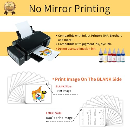 Image of TransOurDream Iron on Heat Transfer Paper for Dark and Light Fabrics (15+15 Sheets, 8.5x11 inch, Mix Pack) Iron on Transfers for T Shirts Printable HTV Heat Transfer Vinyl for Inkjet Printers