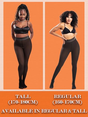 HONENNA 5 Skin Colors Fake Translucent Fleece Lined Tights, Winter Thermal Pantyhose for Women under Dress, medias térmicas2