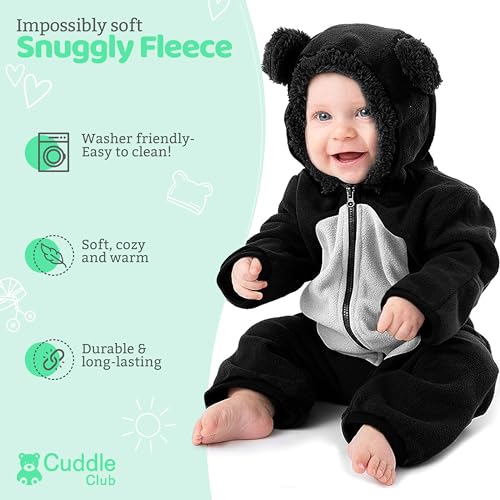image for Cuddle Club Fleece Baby Bunting Bodysuit – Infant One Piece Kids Hoo
