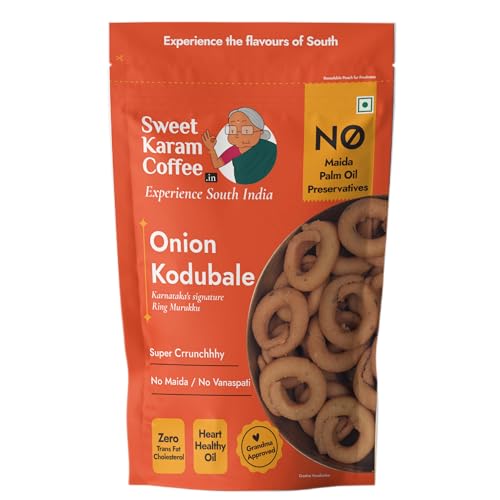 See full amazon price history chart for Sweet Karam Coffee Onion Kodubale (Ring Murukku) | No Palm Oil & No Preservatives Snack | Authentic South Indian Chakli | Fresh & Crispy Tea Time Namkeen Snack | 200 Grams Sweet Karam Coffee Onion Kodubale (Ring Murukku) | No Palm Oil & No Preservatives Snack | Authentic South Indian Chakli | Fresh & Crispy Tea Time Namkeen Snack | 200 Grams (B0D91ZCJYZ) Amazon Price History, Amazon Price Tracker
