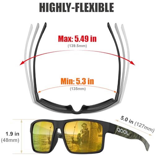 Image of Floating Polarized Fishing Sunglasses Saltwater Resistant Lenses That Coating Won't Peel Rub off