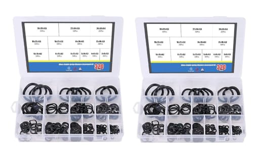 640PCS Carbon Steel Wavy Wave Crinkle Spring Washers, Compression Type Wavy Wave Crinkle Spring Washers Assortment Kit