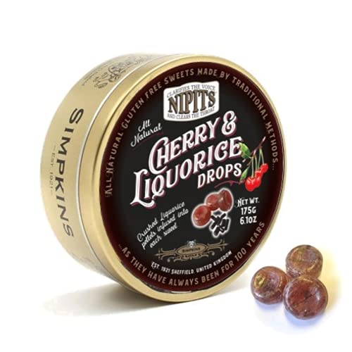 Simpkins Nipits Cherry & Liquorice Drops 175g Tin