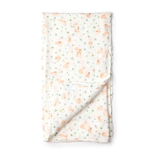 Image of Loulou Lollipop Muslin Swaddle Blanket for Baby Boy & Baby Girl - Soft Breathable Muslin Wrap, 47 inchx47 inch Receiving Blanket for Newborn & Toddler - Bunny Meadow