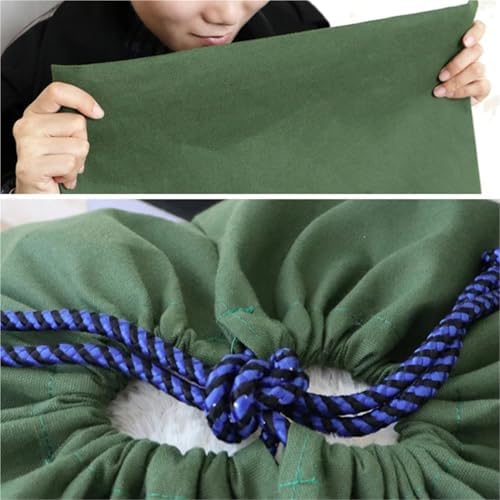 Extra Large Heavy Duty Moving Bags - Thickened Canvas Dustproof Storage Pouch for Clothes, Blankets & Quilts - Eco-Friendly Green Drawstring Tote (XL)
