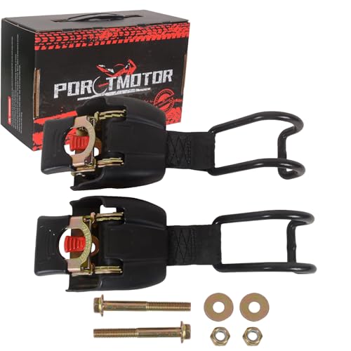Porotmotor Retractable Boat Trailer Straps, 2\" x 43\" Transom Tie-Down Straps with U-Shaped Hooks for Boat Gunwales, Bolt-on Retractable Ratchet Straps for Boat or Jet Ski, 1650LBS Safe Working Load