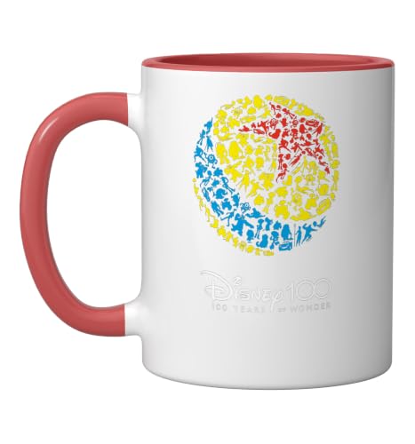 Disney 100 Pixar Ball Characters Anniversary D100 Ceramic Mug, Red/White