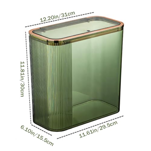 Poubelle verte transparente Jorzer de 14L pour petits espaces - 3