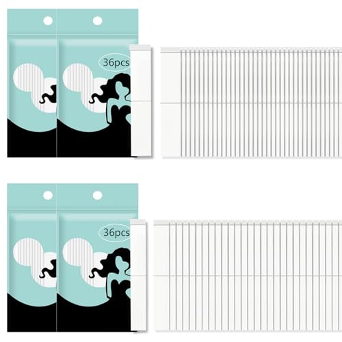 144 Pack Double Sided Body Tape, Fashion Tape Strength Adhesive Tit Tape, Boob Tape Double Sided Tape for Clothes and Dress, Transparent Skin Tape for All Skin Shades (3.3x0.5inch + 3.3x0.7inch)