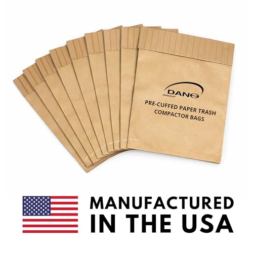 Dano 12 Sacchetti Di Carta Pre-Ammanettati Ecologici/Sacchetti Di Plastica Per Compattatori Di Rifiuti In Carta Kraft Marrone - 6