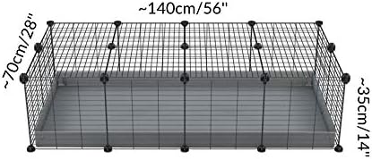 C&C Cage for Guinea Pig 4x2 with lid by KAVEE - Gray coroplast