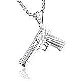 Fusamk Punk Rock Titanium Steel Gun Tag Pendant 22
