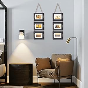 Dlquarts 5×7 hanging picture frames collage wall decor 3 opening photo frames set 35×5 with mat or 5×7 without mat rustic solid wood photo frame pack of 2 weathered black  urban country home decor
