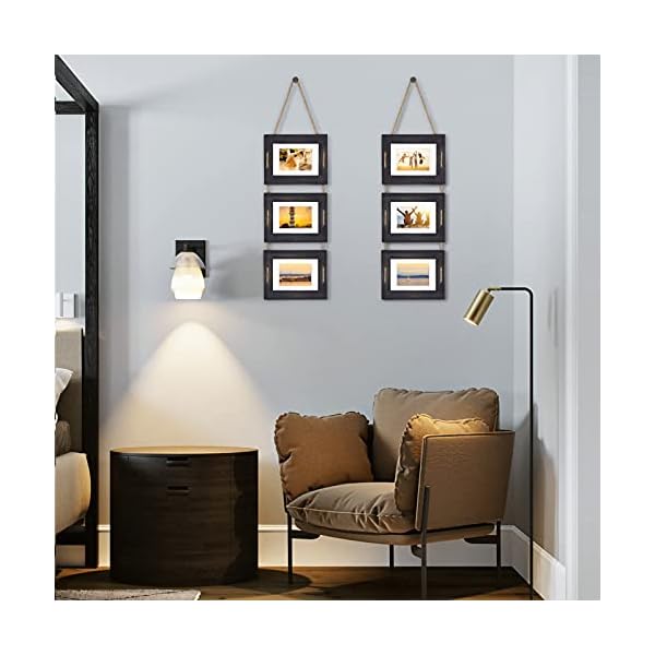 Dlquarts 5×7 hanging picture frames collage wall decor 3 opening photo frames set 35×5 with mat or 5×7 without mat rustic solid wood photo frame pack of 2 weathered black  urban country home decor