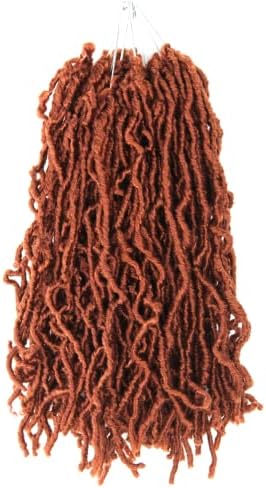 8 Inch Soft Locs Crochet Hair 6 Packs Short New Faux Locs Pre-looped Goddess Locs Braiding Hair 350#(Ginger Red)