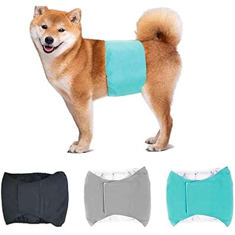 Reusable Male Dog Diapers Belly Bands, Pack of 3 Washable Highly Absorption Pad Dogs Diapers Marking Male Dog Wraps Puppy Diapers Pants (M) Cover