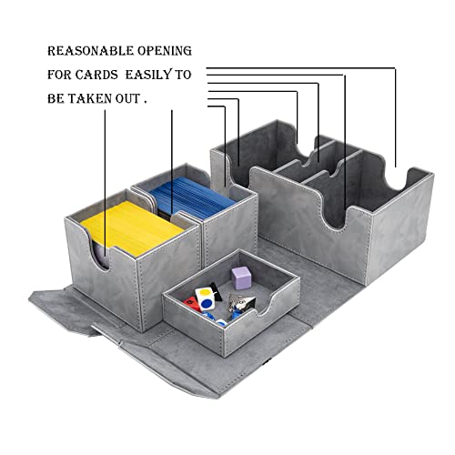 Oopin Zoopin 200 Card Deck Box For Mtg ,Ccg,Tcg,Yugioh...With Two Built-In Life Counters And Two Card-Trays Plus One Dice/Token Tray (Grey ) … thumb #4
