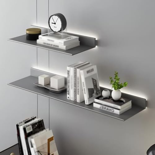 Étagère murale LED en métal couleur or pour l'ambiance d'un bar ou salon