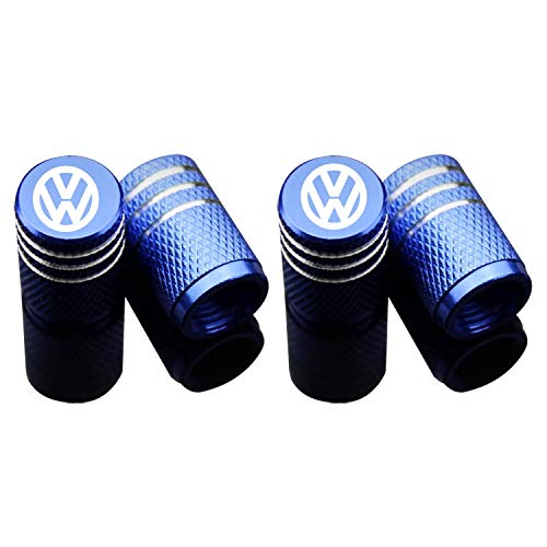 Car Tire Air Valve Caps- Auto Wheel Tyre Dust Stems Cover with Logo Emblem Waterproof Dust-Proof Universal fit for Cars, SUV, Truck, Motorcycles 4 Pieces