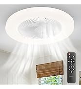 BAKAJI Ventilatore a Soffitto con Luce LED Bianco Caldo Freddo 80W, Tonalità Regolabile, Funzione...