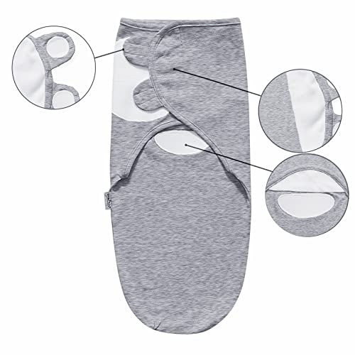 Image of Baby Swaddle Blanket, 3 Pack Newborn Swaddles 0-3-Months, Small-Medium Easy Change Infant Wrap, Infant Swaddling Sack, Adjustable Swaddle Blanket (Grey)