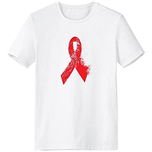 T-shirt sensibilisation sida sans étiquette en coton pour homme à peau sensible