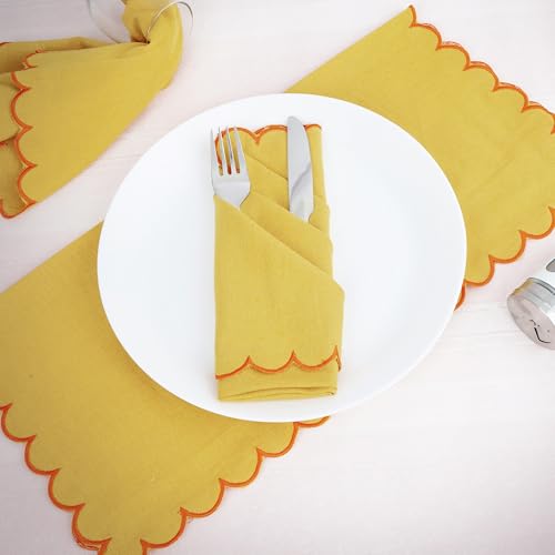 Servilletas de tela de lino y algodón de alta calidad FINGERCRAFT con diseño reversible 4