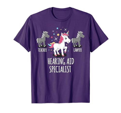 Hearing Aid Specialist Gift Unicorn Profession Gag Shirt