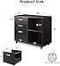 DEVAISE 3-Drawer Wood File Cabinet, Mobile Lateral Filing Cabinet, Printer Stand with Open Storage Shelves for Home Office, Classic Black